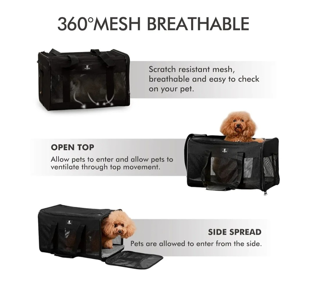 X-ZONE PET Airline Approved Pet Carrier - Black - photo 3