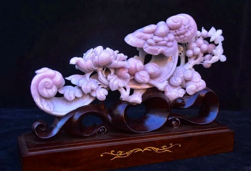 Good Looking 12.2"  Dushan Jade Ru Yi Wealth Sculpture thumbnail