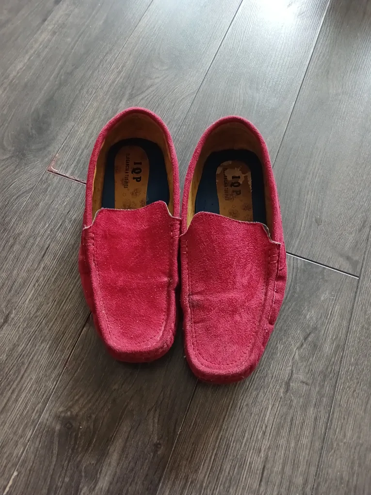Red Suede Loafers - Size 40 thumbnail