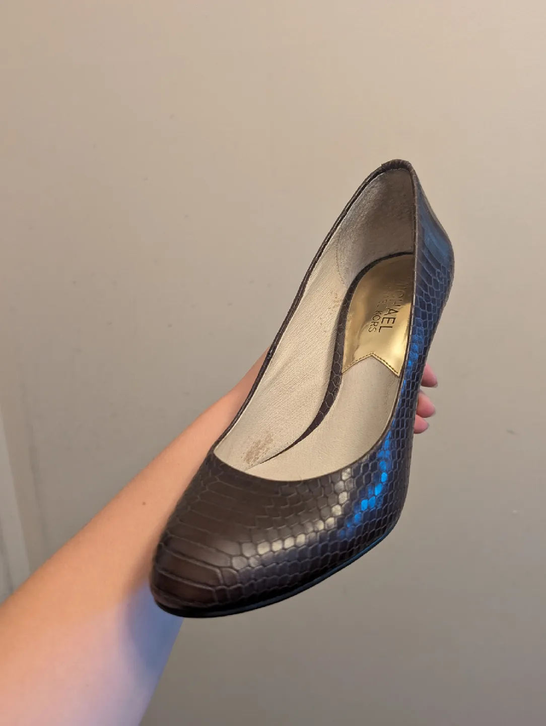 Michael Kors Brown Snake Leather Heels (size 7) image indicator(2)