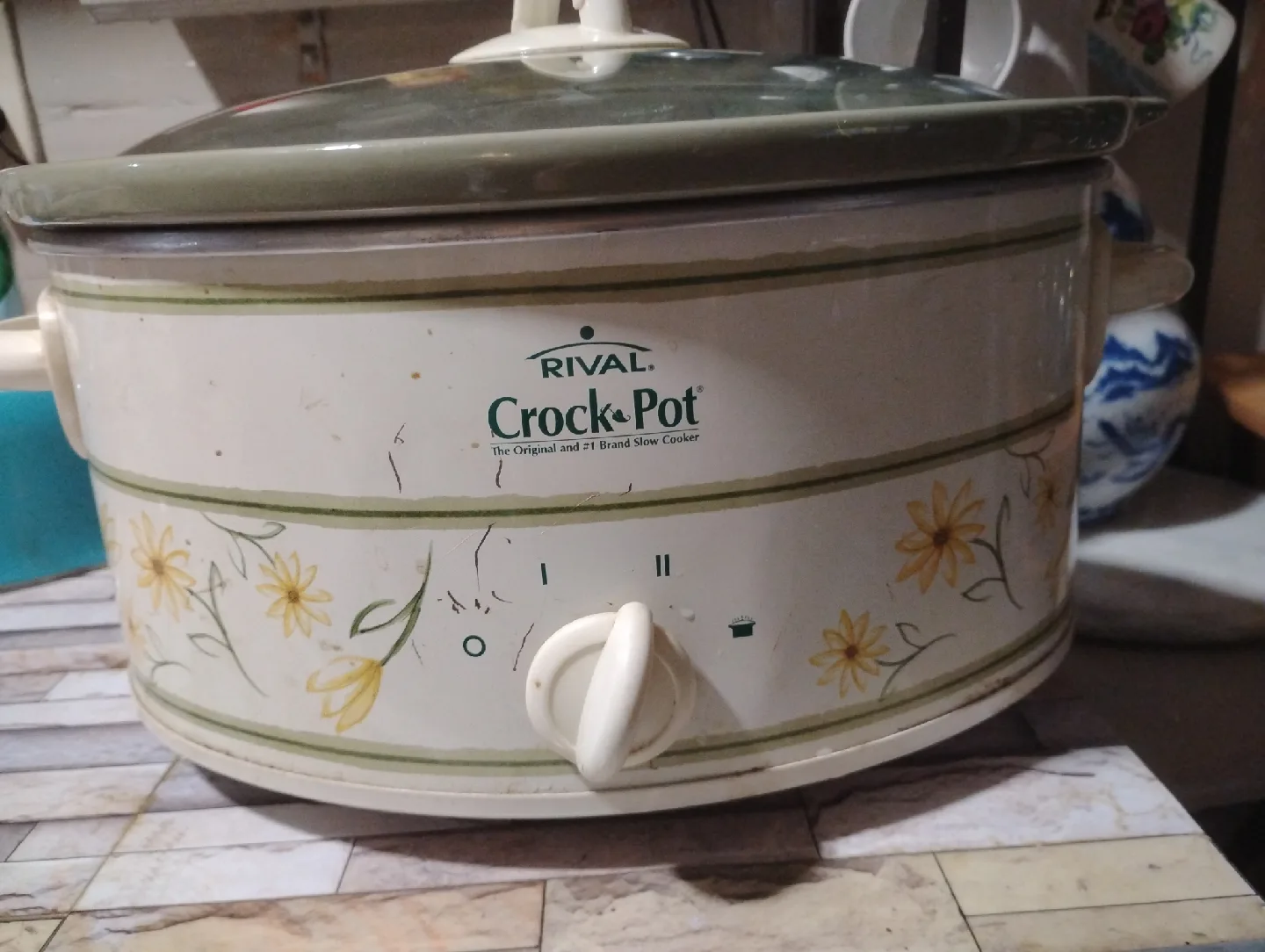 Rival Crock-Pot Slow Cooker with Floral Design thumbnail