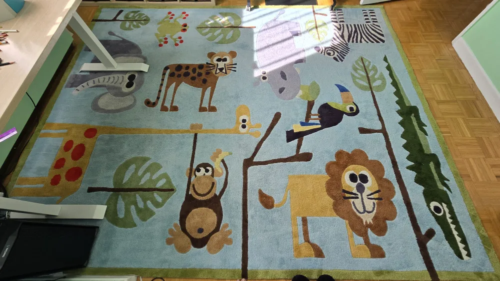 Kids Jungle Animal Rug 8ftx10ft thumbnail