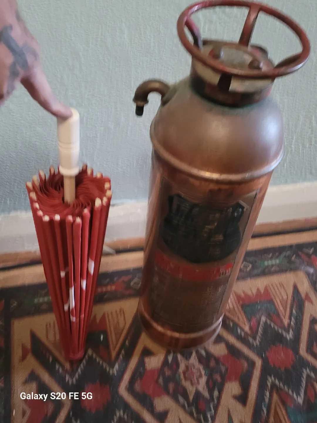 Vintage Fire Extinguisher & Parasol thumbnail