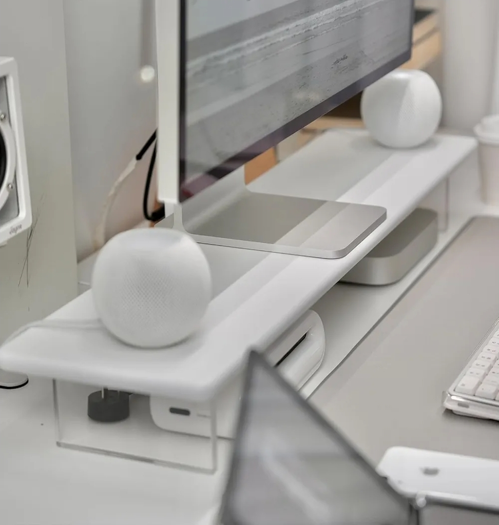 Bamboo Monitor Stand Riser, 31.5 inch, WHITE - photo 2