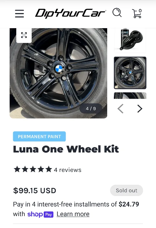 Luna One 2K Jet Black High Gloss Wheel Kit image indicator(2)