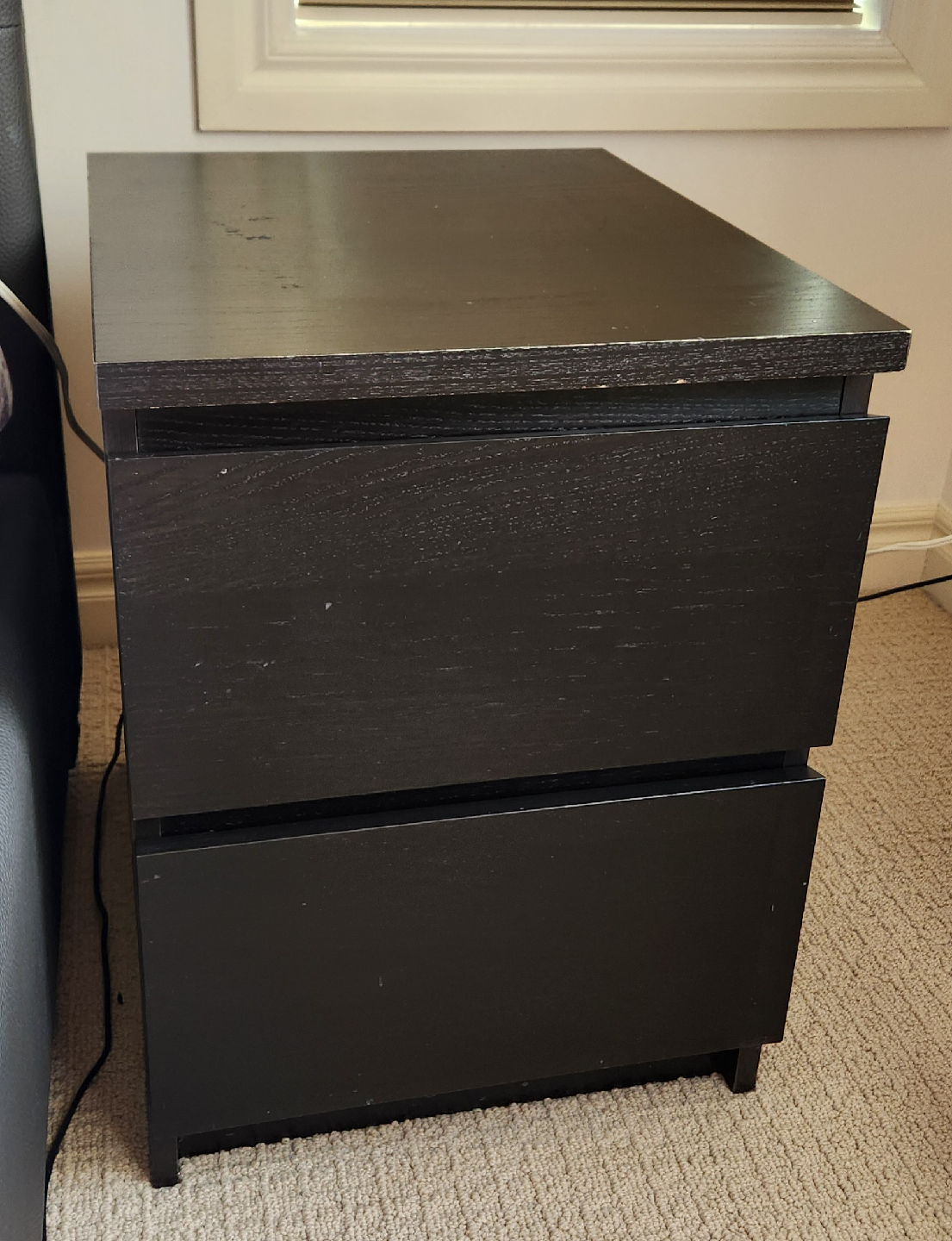 IKEA Black-Brown MALM Nightstands - photo 2