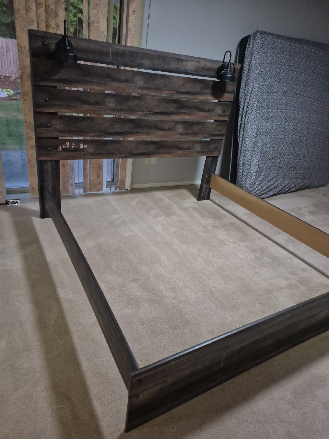 Rustic Wood Bed Frame & Dresser Set - photo 2