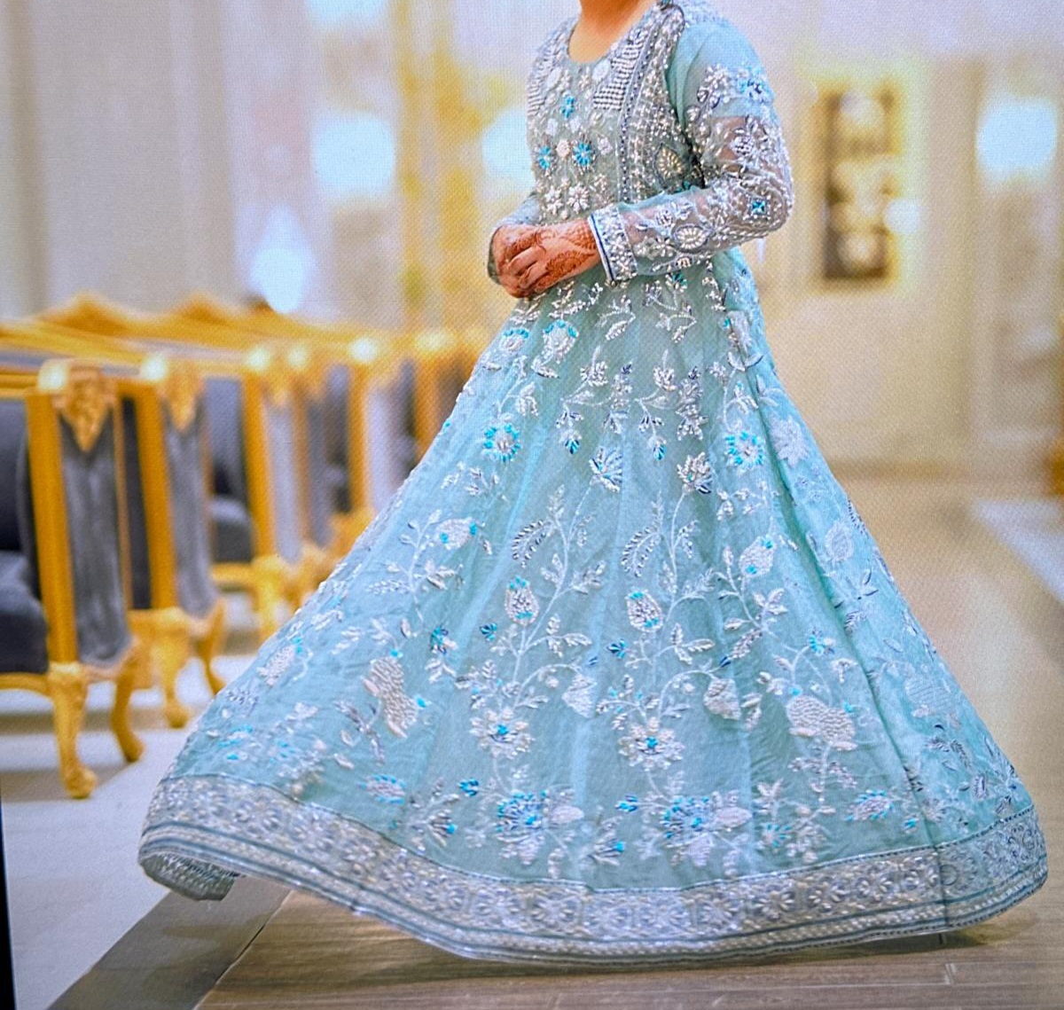 Blue Embroidered Anarkali Dress - photo 2