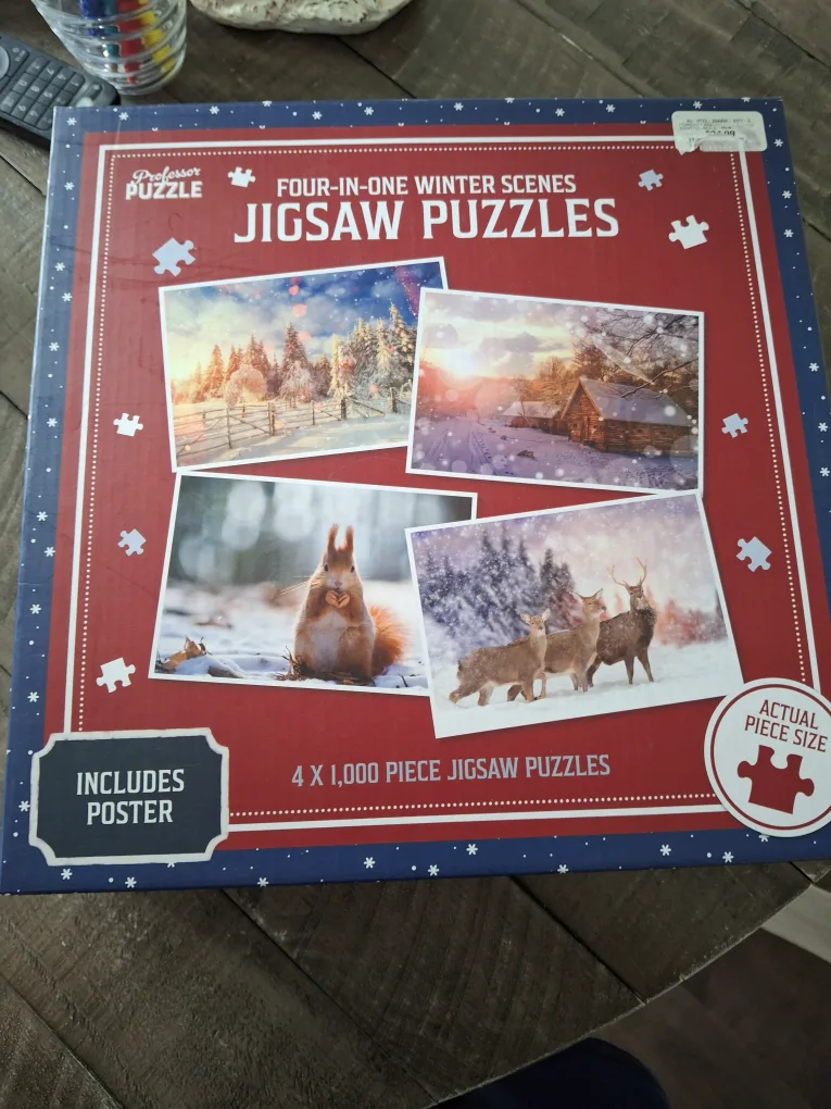4-in-1 Winter scenes jigsaw puzzles. thumbnail