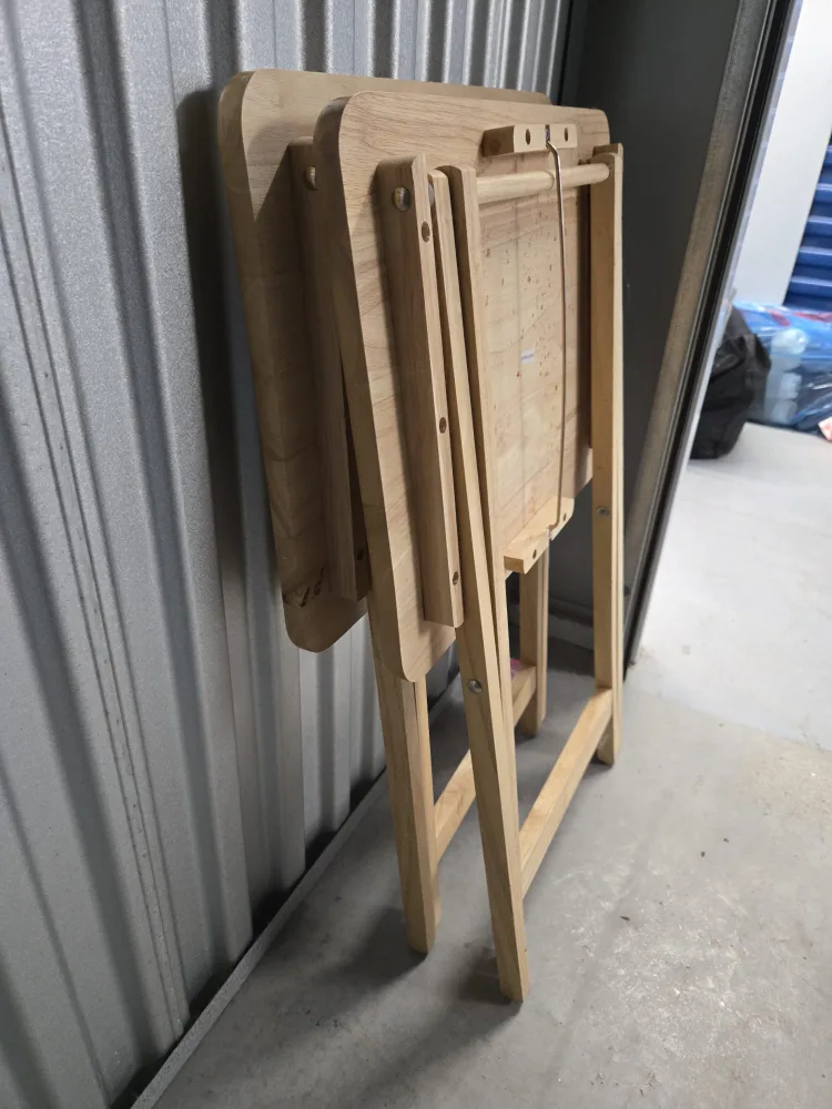 Folding Wooden TV Tray Tables (Set of 2) image indicator(3)