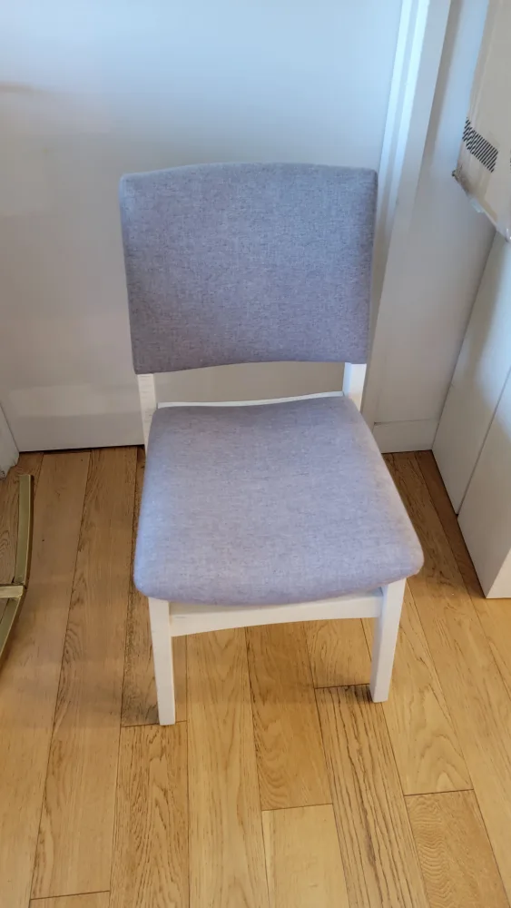 Pair of Gray Upholstered Dining Chairs image indicator(6)