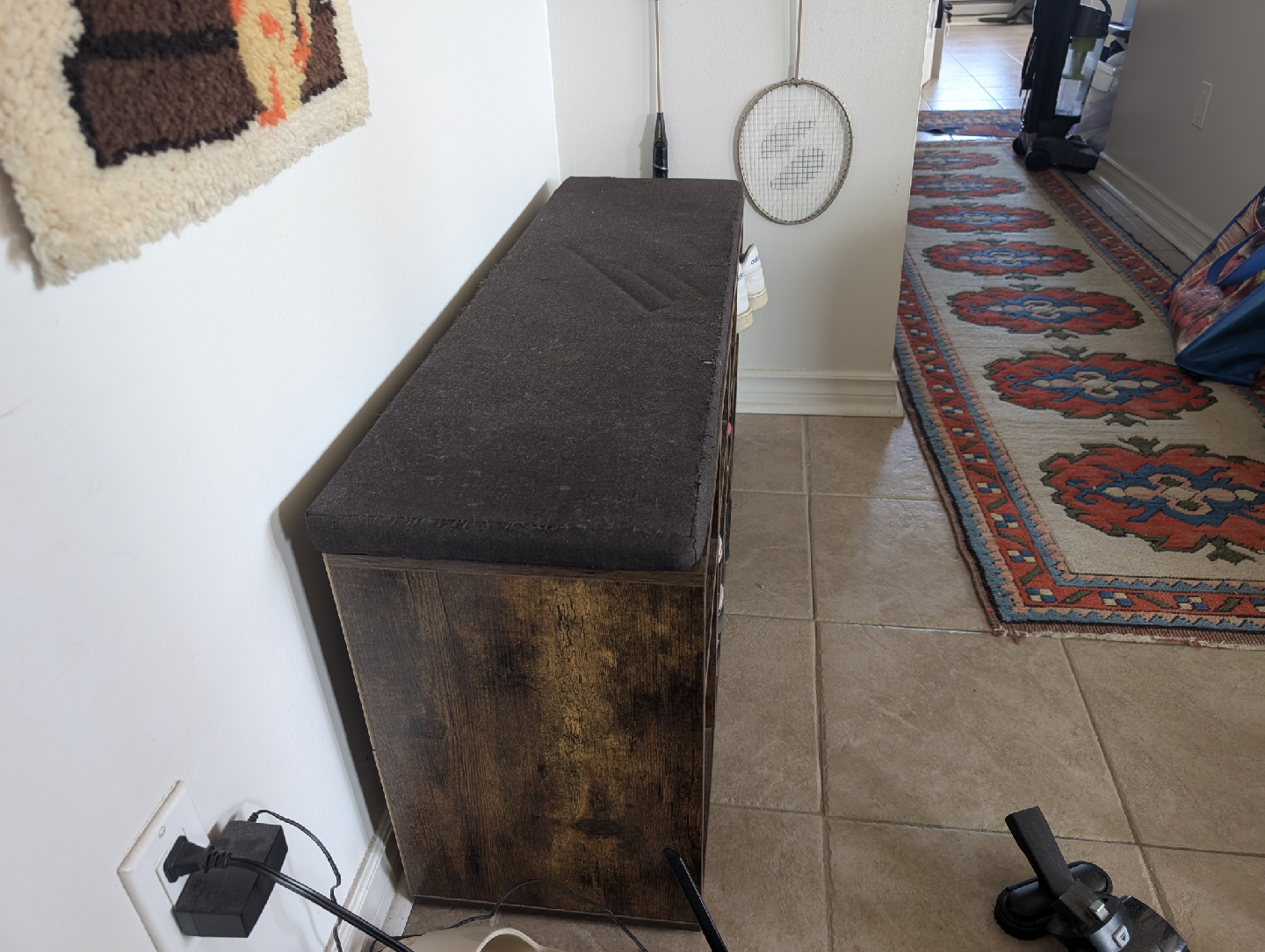Shoe Rack Bench with Cushioned Seat - photo 3