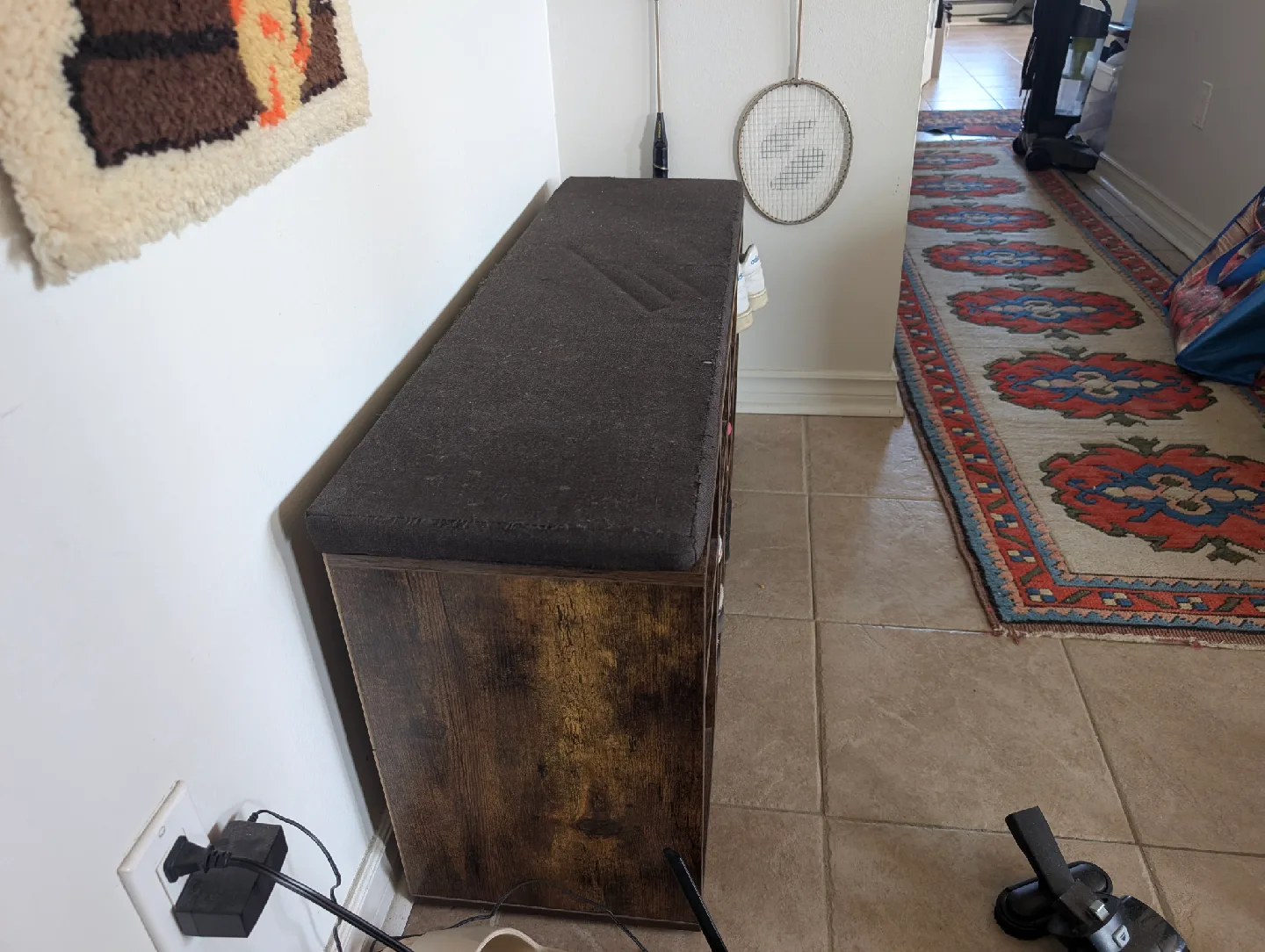 Shoe Rack Bench with Cushioned Seat image indicator(3)