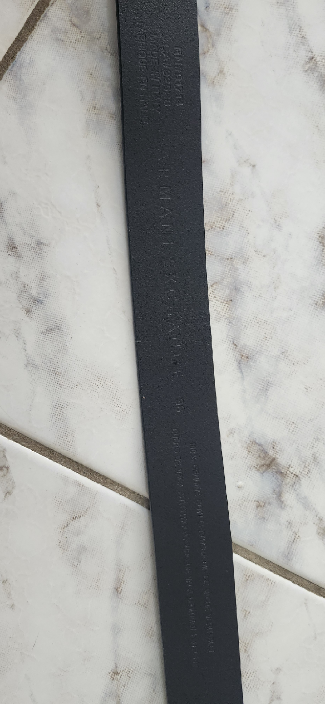 Armani Exchange Black Leather Belt - Size 38 - photo 4