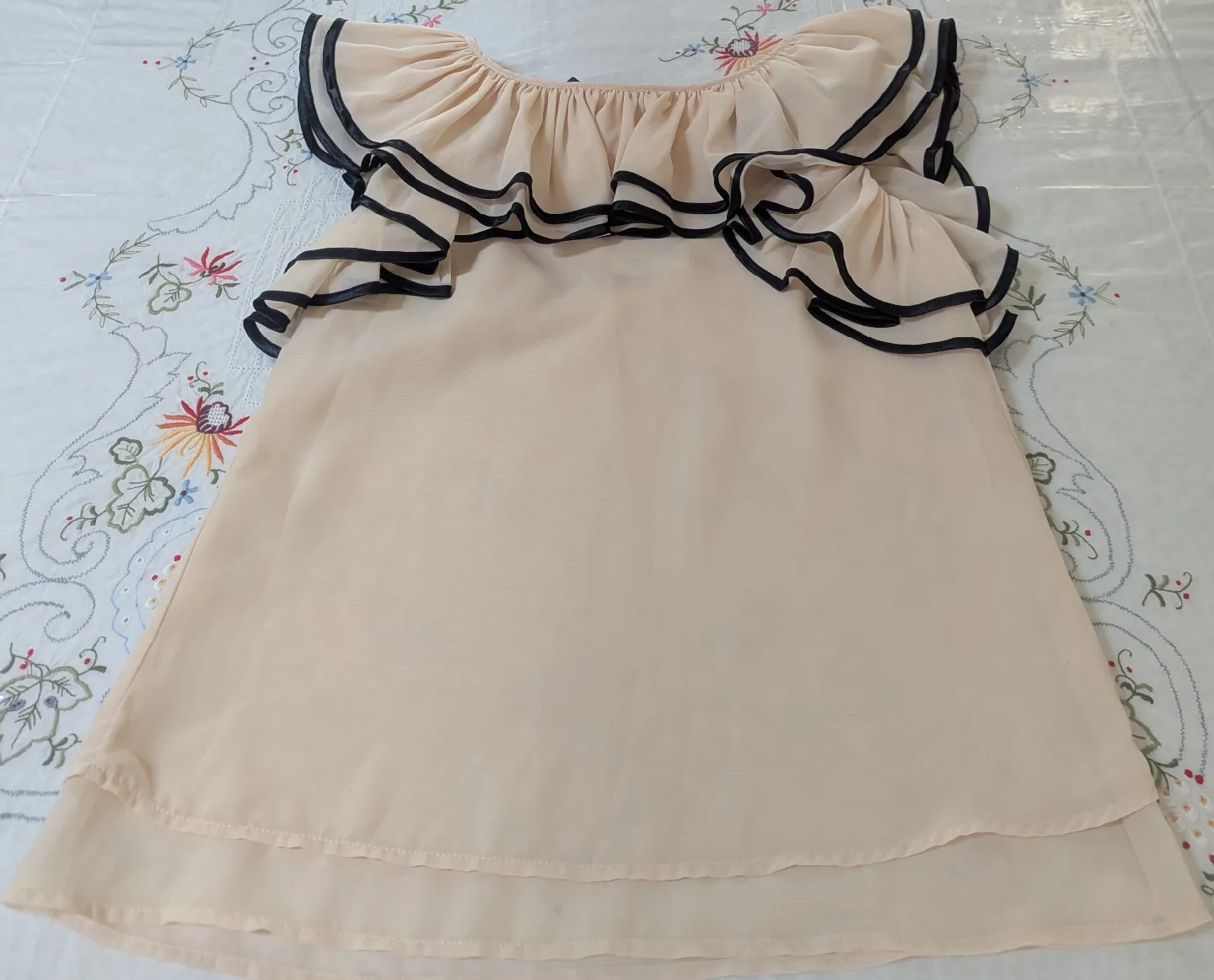 New Sandrel Beige Ruffle Top image indicator(2)