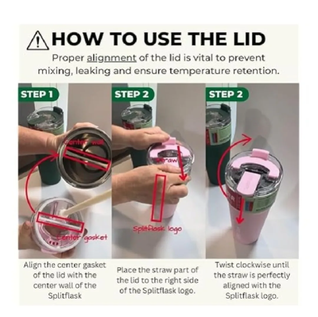 🥕 NIB Two Chamber Splitflask Hot & Cold Vacuum Insulated Tumbler image indicator(6)