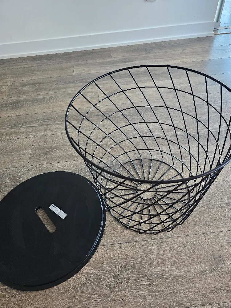 Black Wire Basket Side Table with Lid image indicator(3)