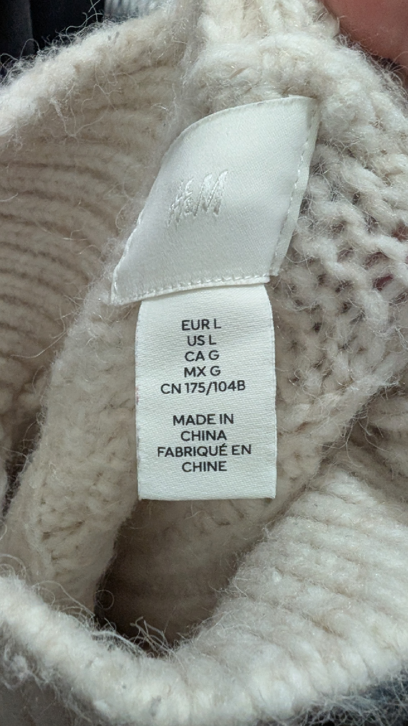 H&M Cream Cable Knit Sweater - Size L - photo 2