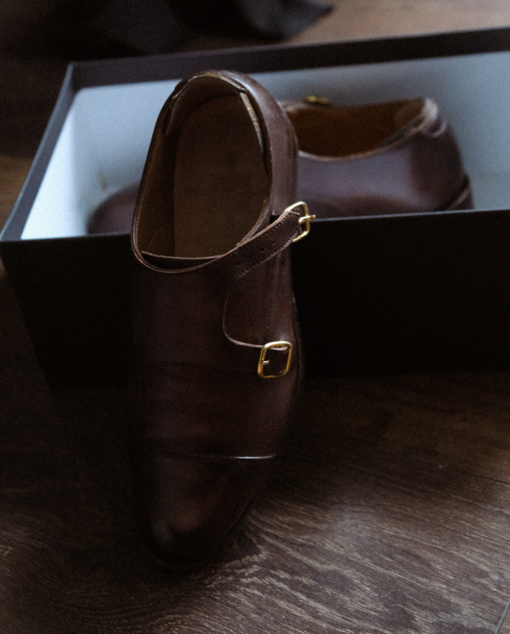 Brown Leather Monk Strap Dress Shoes - photo 2