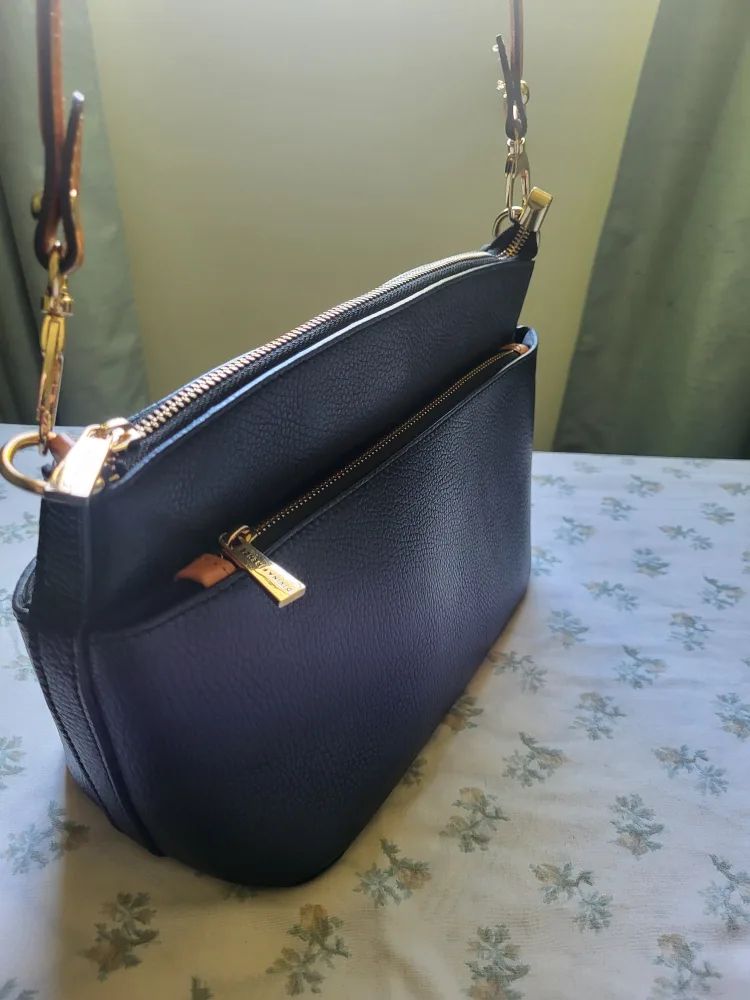 Liviana Firenze Black Leather Shoulder Bag image indicator(2)