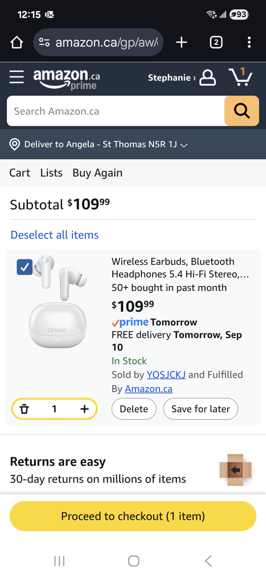 New Oraolo IE01 White Wireless Earbuds