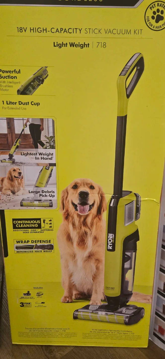Ryobi 18V High-Capacity Stick Vacuum Kit - NEW thumbnail