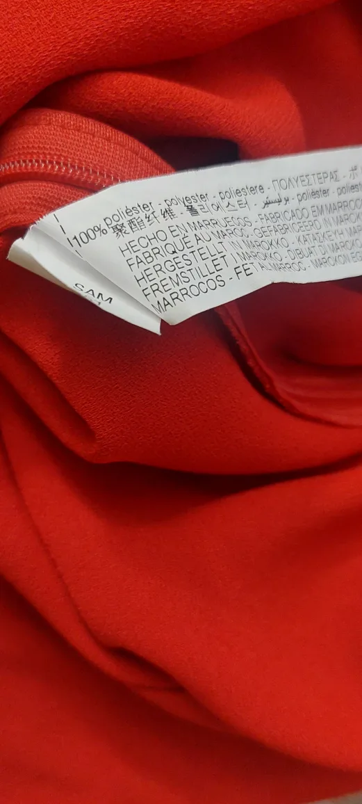 NEW  Zara Red Long Sleeve Dress - Size L image indicator(7)
