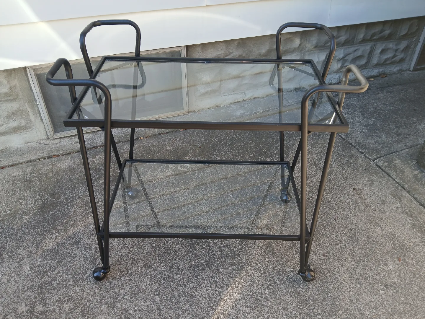 Black Metal & Glass Bar Cart thumbnail