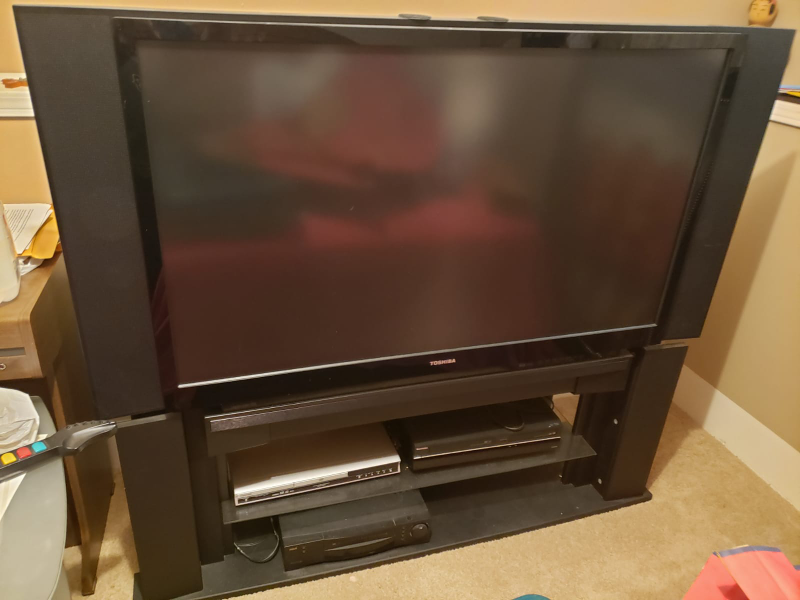 Toshiba 52 inch DLP TV with custom stand