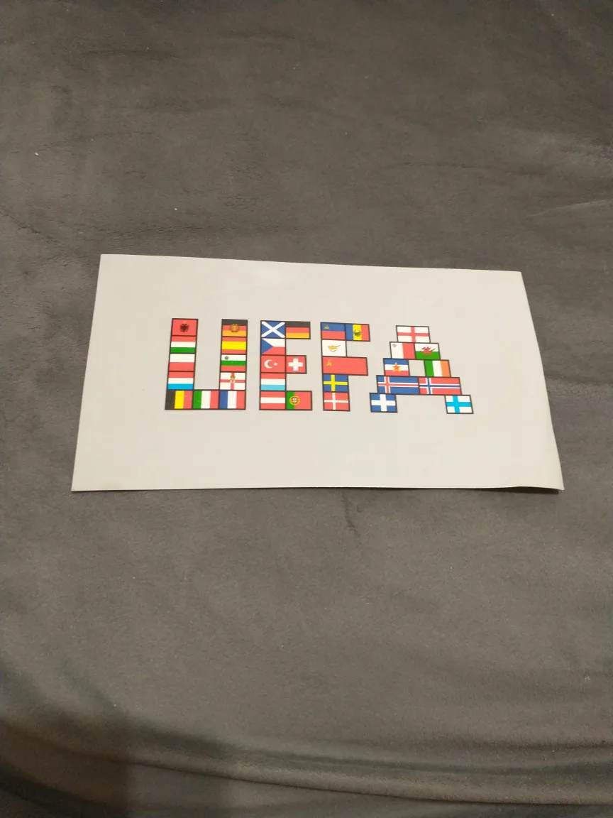 Rare, stunning UEFA sticker comprising flags of member nations thumbnail