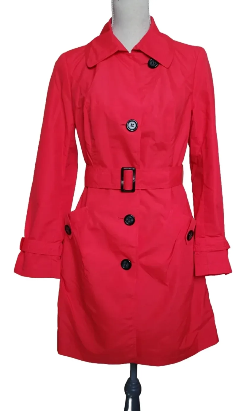 New Marks and Spancer Red Trench Coat - size 8 image indicator(3)