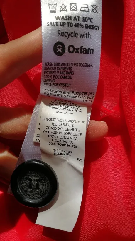 New Marks and Spancer Red Trench Coat - size 8 image indicator(6)