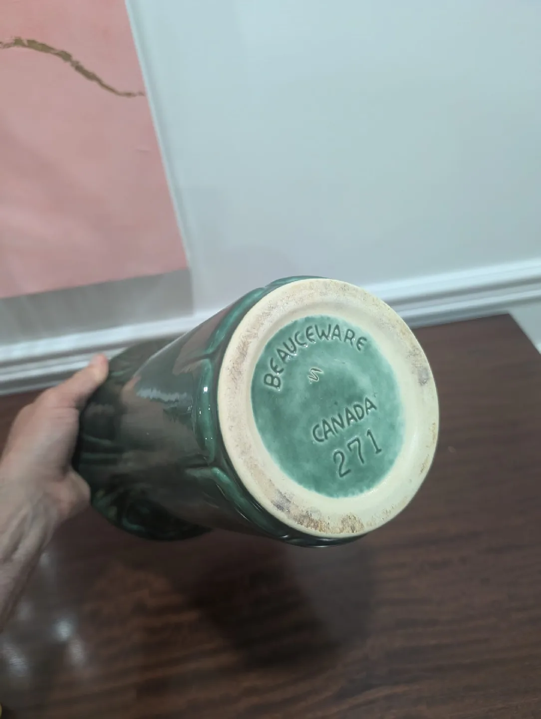 Incredible Beauceware Deep Green Vase image indicator(3)