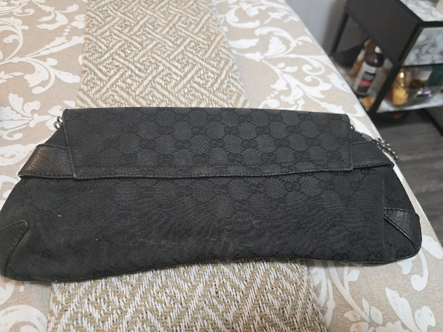 RARE - GUCCI GG Canvas Horsebit Chain Shoulder Bag image indicator(2)