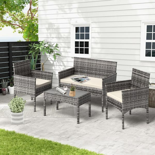 NEW in box Gray Rattan Patio Furniture Set - Like New!