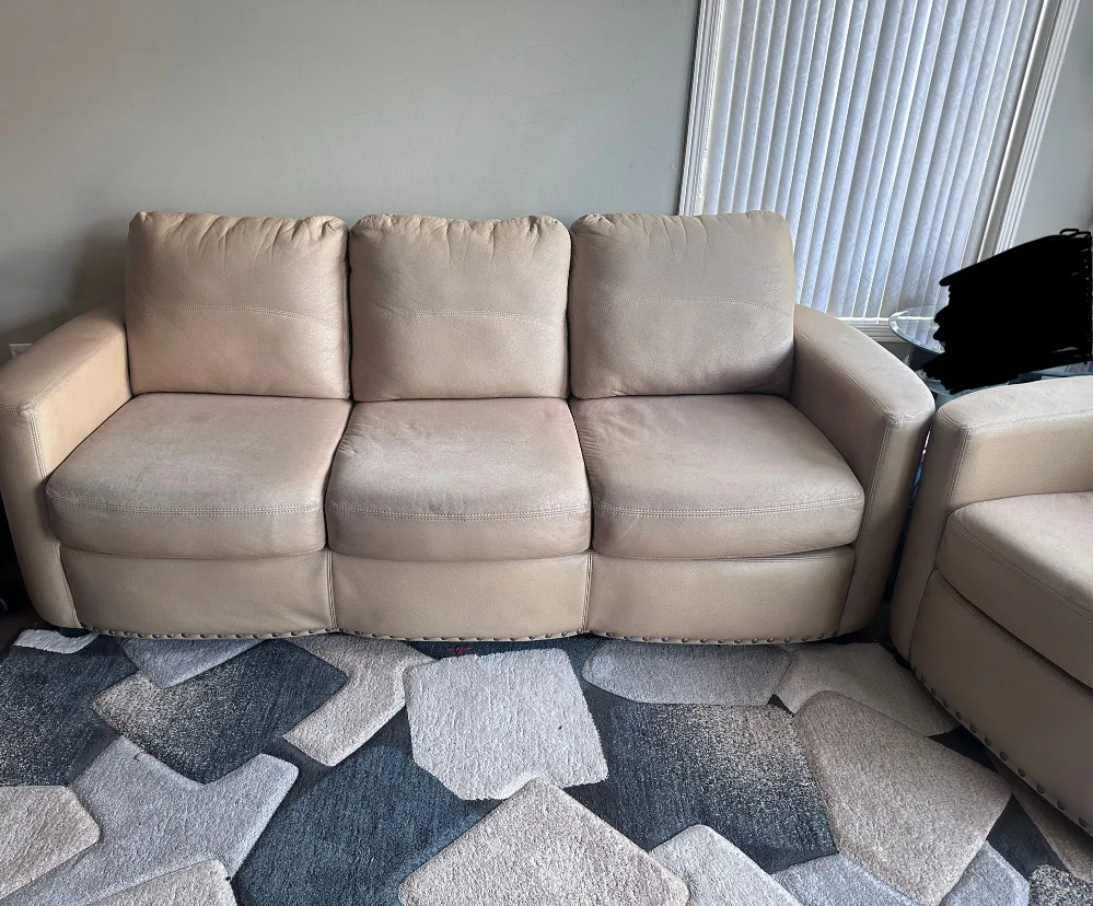 Beige Leather Sofa Set image indicator(2)