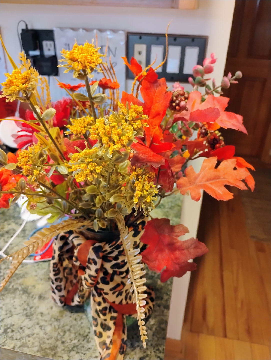 Fall Floral Arrangement with Vase - photo 2