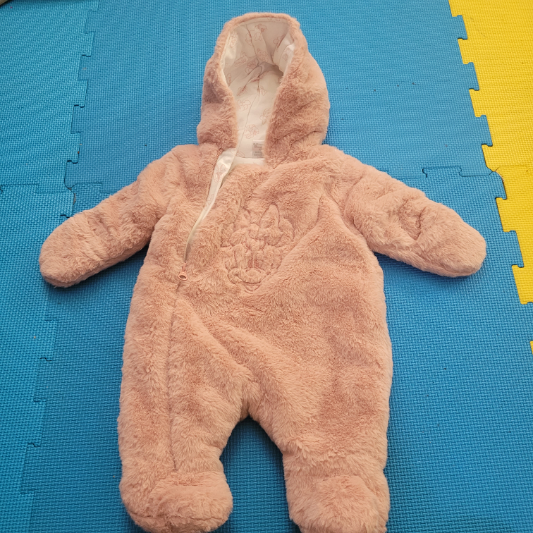 Disney Baby Pink Faux Fur Snowsuit 0-3m - photo 2