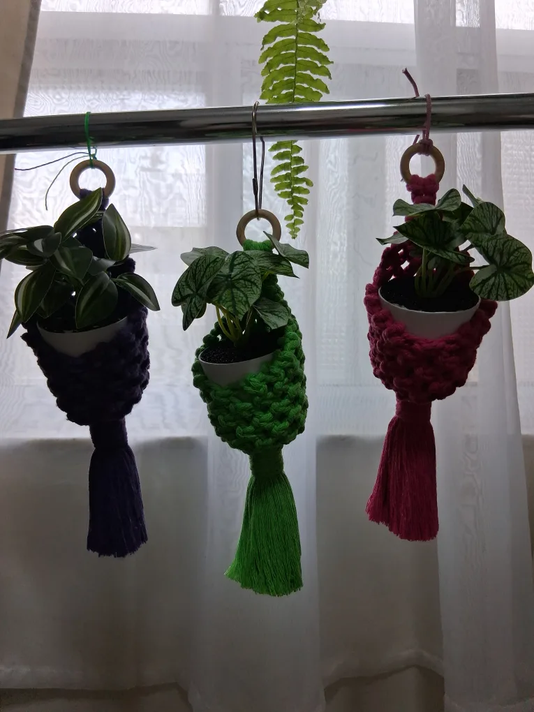 💚Macrame Wall Planters with Artificial Plants image indicator(2)