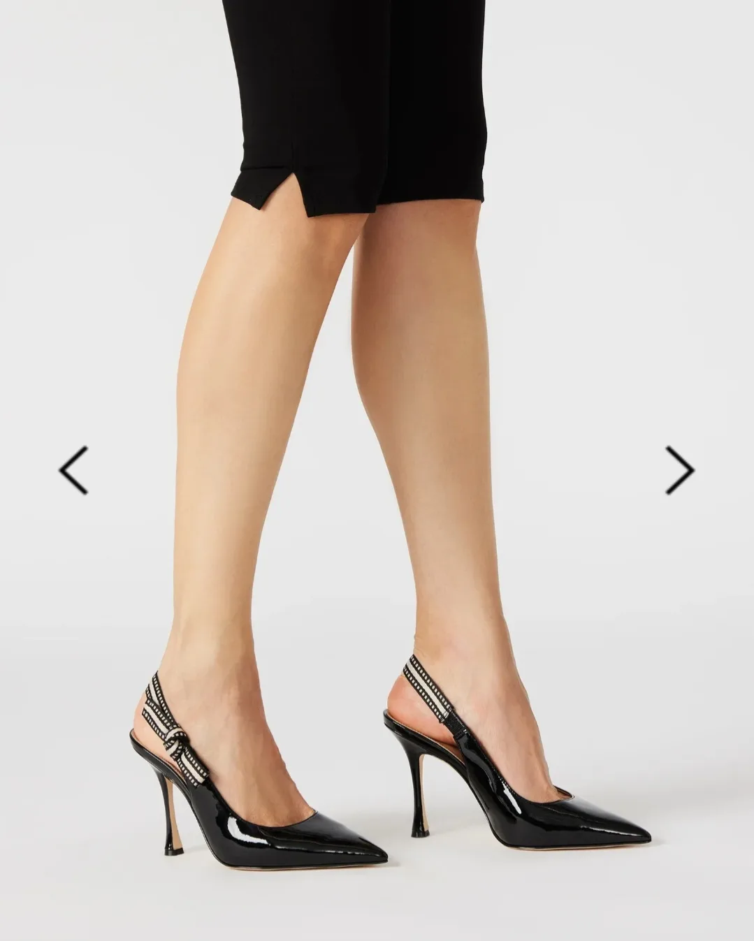 Steve Madden Black Patent Slingback Heels size 10 image indicator(3)