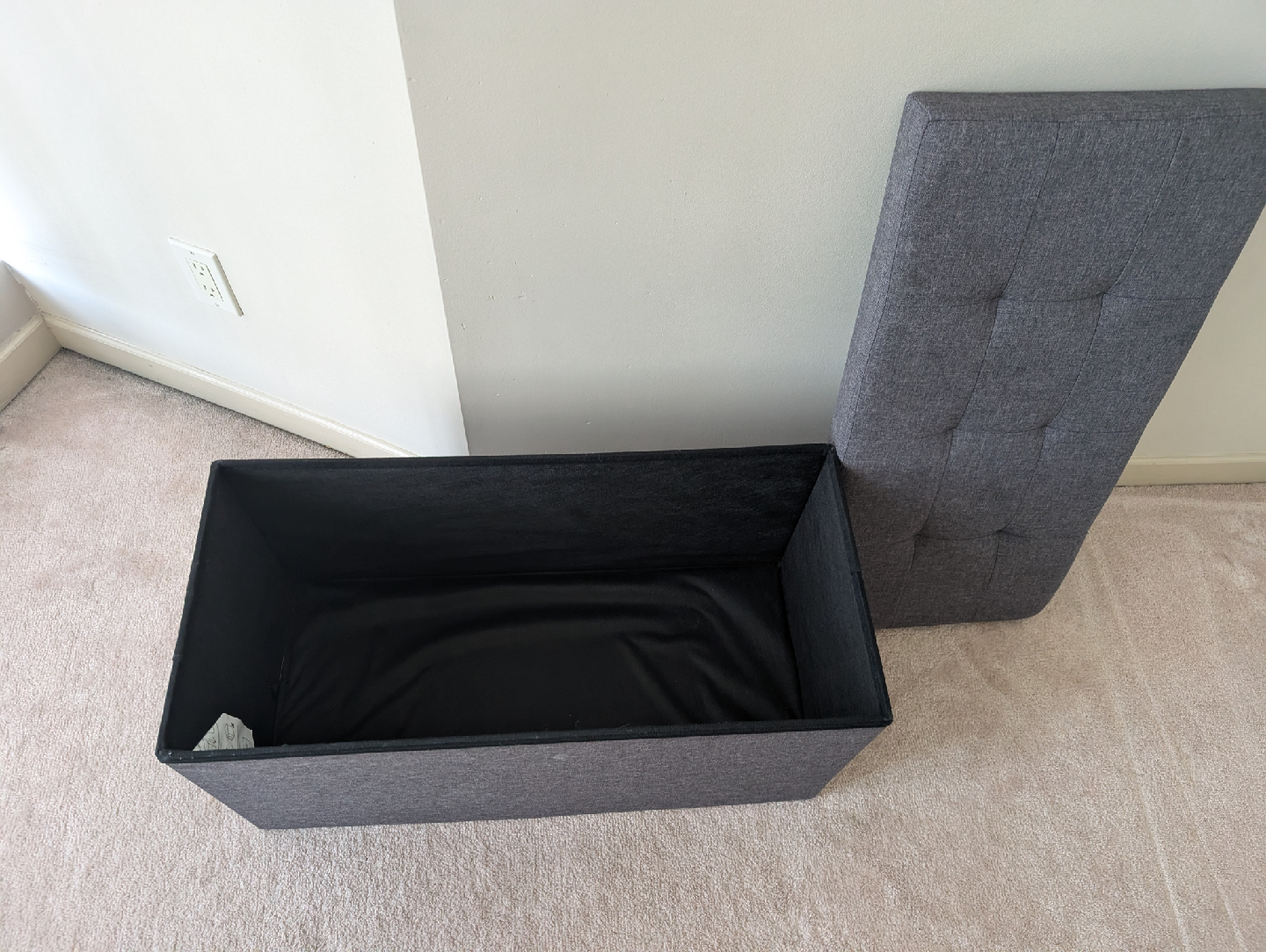 Grey Storage Ottoman Bench - photo 2