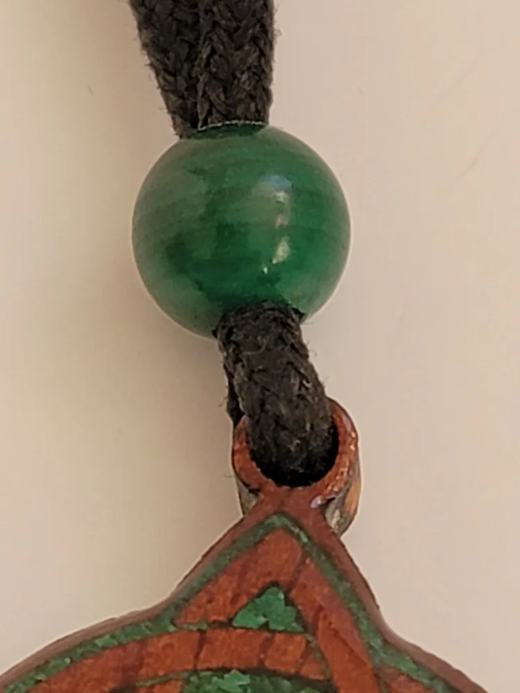 Celtic Knot Wood & Malachite Stone Necklace image indicator(4)
