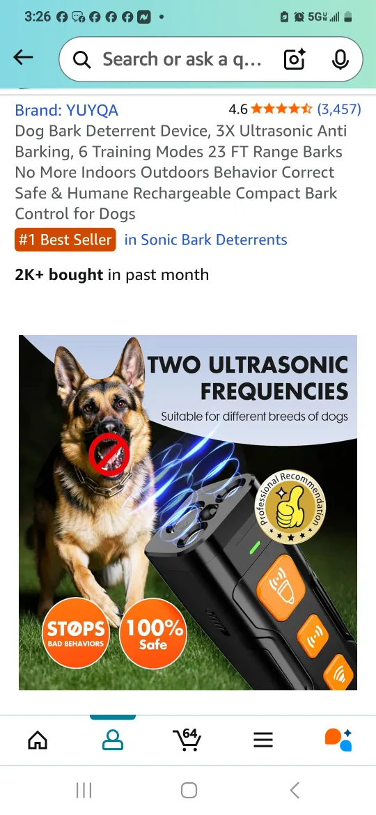 YUYQA Dog Bark Deterrent Device - Black image indicator(4)