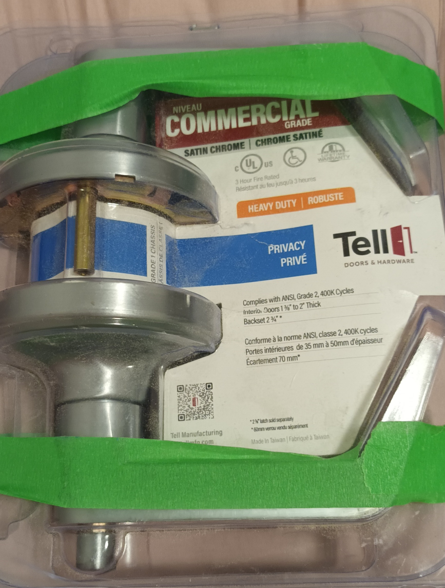 Tell 11 Privacy Door Knob - Satin Chrome