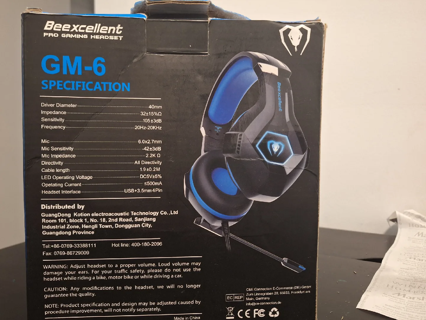Beexcellent Wired Black & Blue Gaming Headset With Mic image indicator(2)