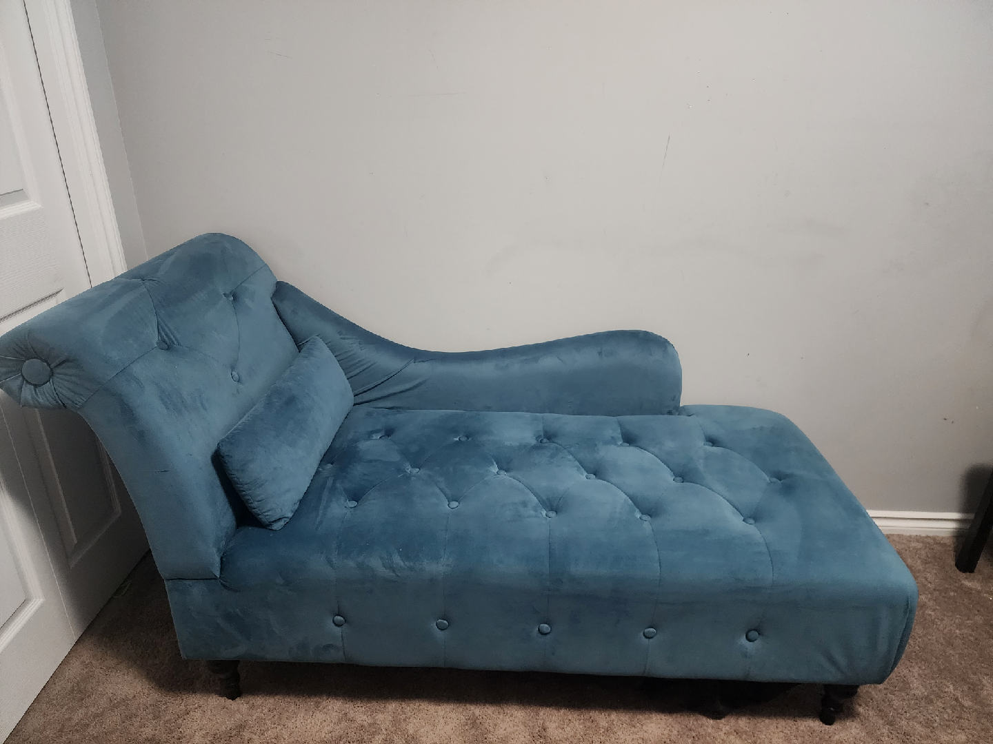 Blue Velvet Chaise Lounge