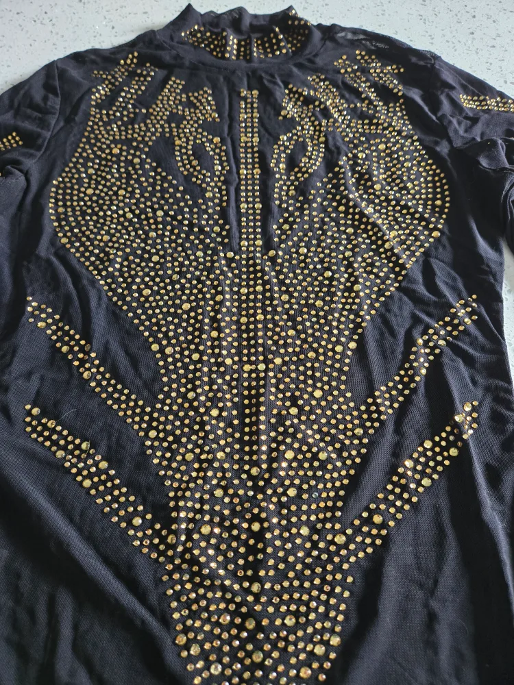 New Black Long Sleeve Top with Gold Studs image indicator(3)