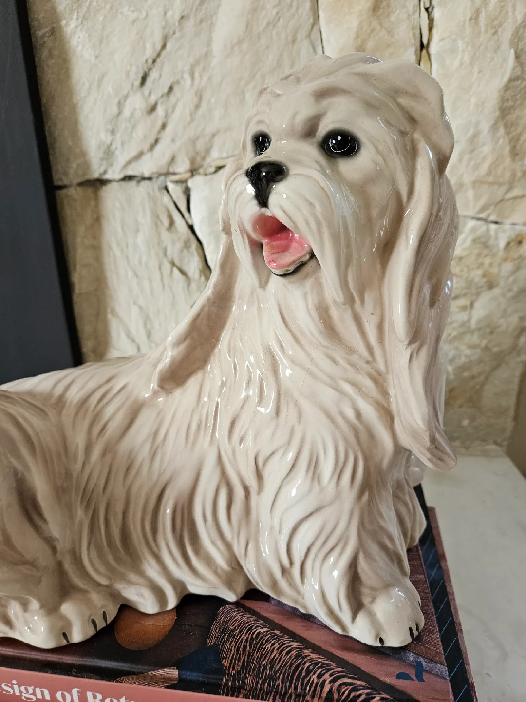 Made in Italy Ronzan Large Ceramic Shih Tzu Dog Figurine thumbnail
