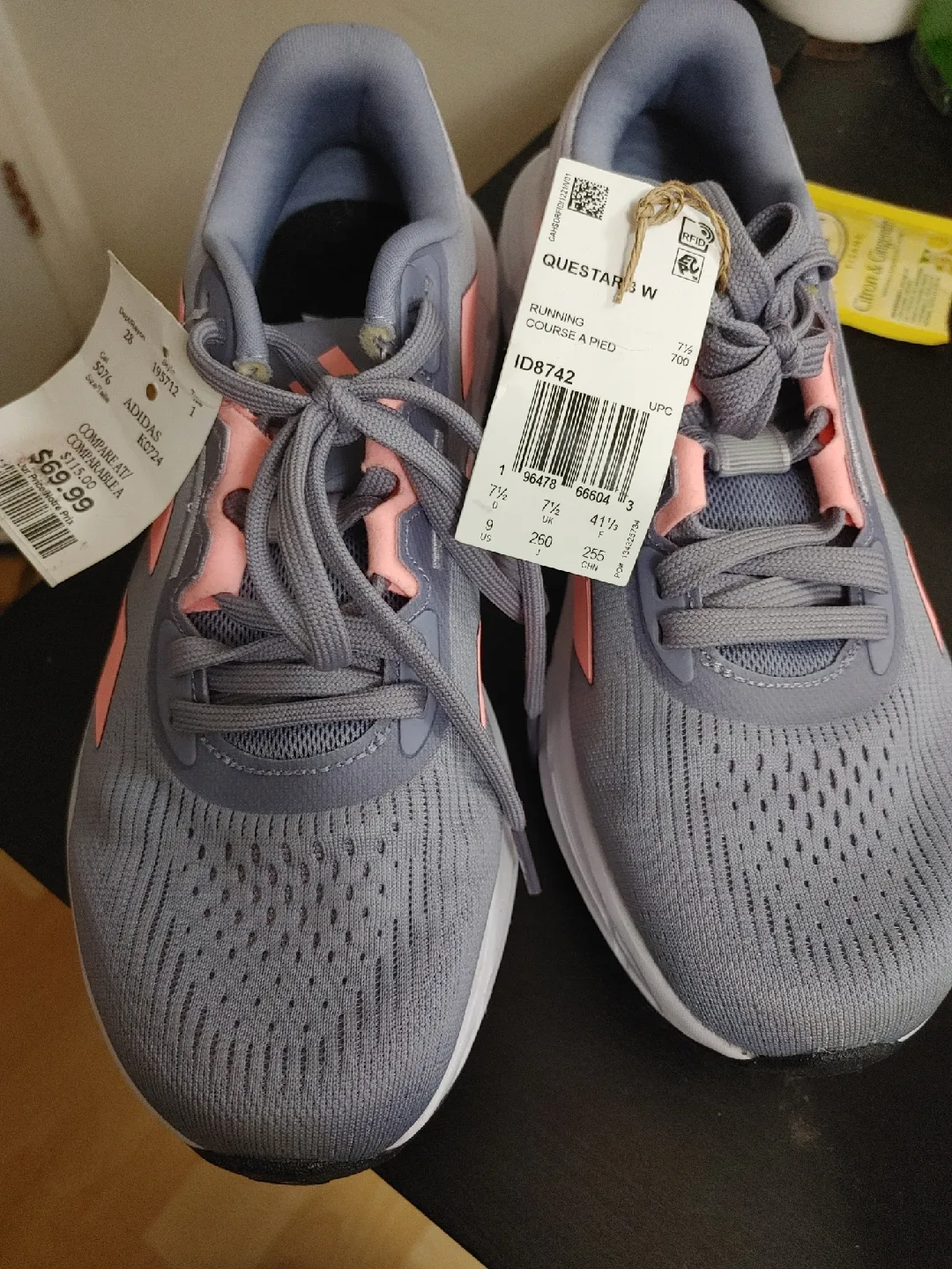 New Adidas Running Shoes - Size US 9 thumbnail