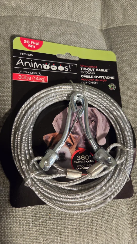 Vinyl Tie-Out Cables for Dogs - 20ft, 30lbs thumbnail